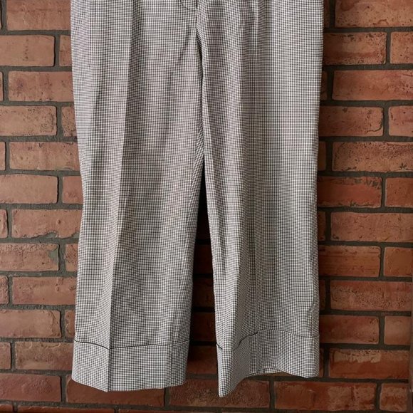 Julie Mitchell Urban Collection Size 12 Black and White Checkered Pants Cropped - Picture 3 of 9